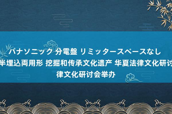 パナソニック 分電盤 リミッタースペースなし 露出・半埋込両用形 挖掘和传承文化遗产 华夏法律文化研讨会举办