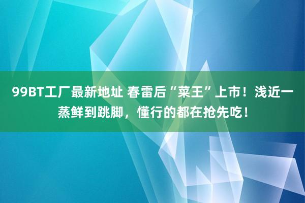 99BT工厂最新地址 春雷后“菜王”上市！浅近一蒸鲜到跳脚，懂行的都在抢先吃！